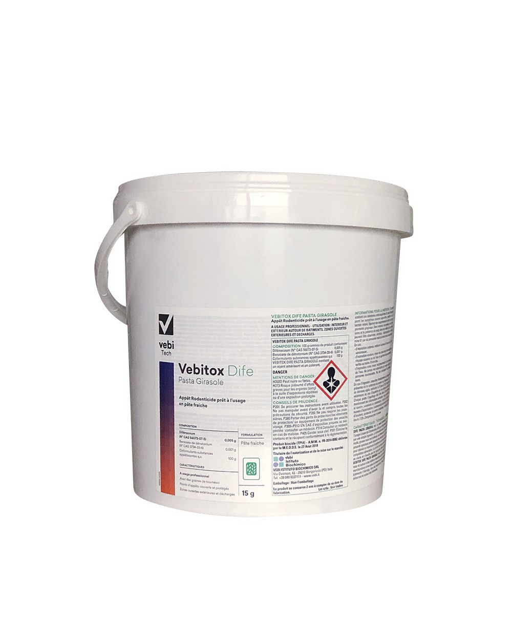 VEBITOX DIFE PASTA GIRASOLE -CARTON 20 KG 4 x 5 KG