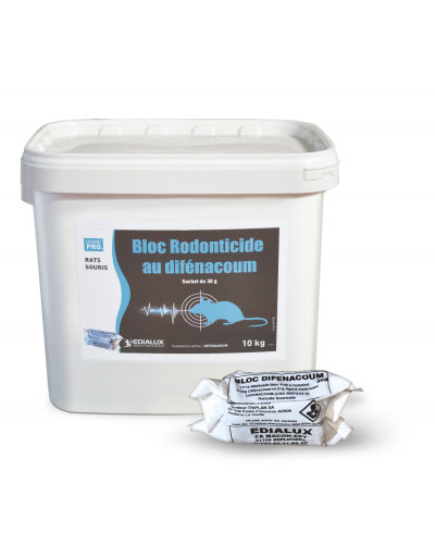 BLOC RODONTICIDE DIFENACOUM 30G SOUS FILM 